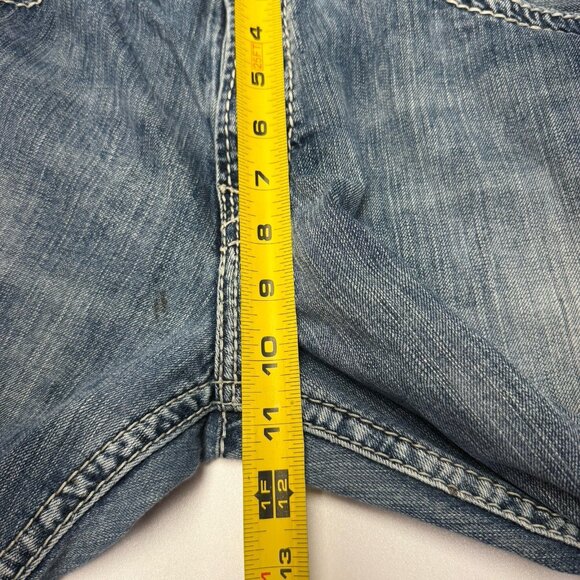 Silver Jeans Co Gordie Mens 38x32 (38x31) Blue Denim Thick Stitch - Picture 13 of 16